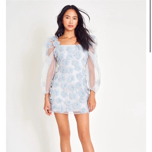 LoveShackFancy Wells Dress - Glacier Blue - Picture 1 of 2